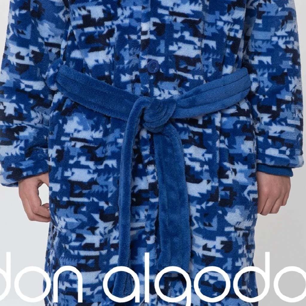 Robe juvenil DON ALGODÓN em lã coral com estampado camuflado DA24260