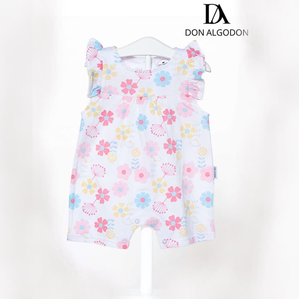 Macacão de bebé sem mangas com estampado floral – Don Algodón DA25014