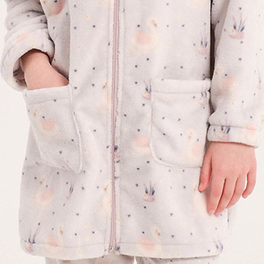 Roupão juvenil em lã coral para menina Stars 8127 Kinanit