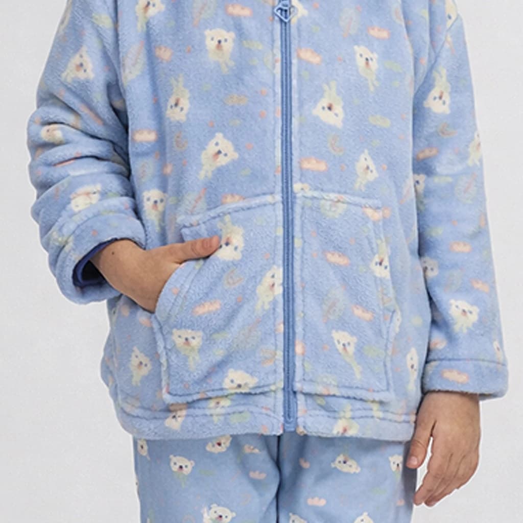Chaqueta bata infantil de coralina con capucha y cremallera Don Algodón (Ref. DA26W111)