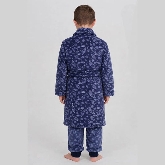 Peignoir enfant extra-doux en Coraline avec ceinture Nacarina Kinanit 8062
