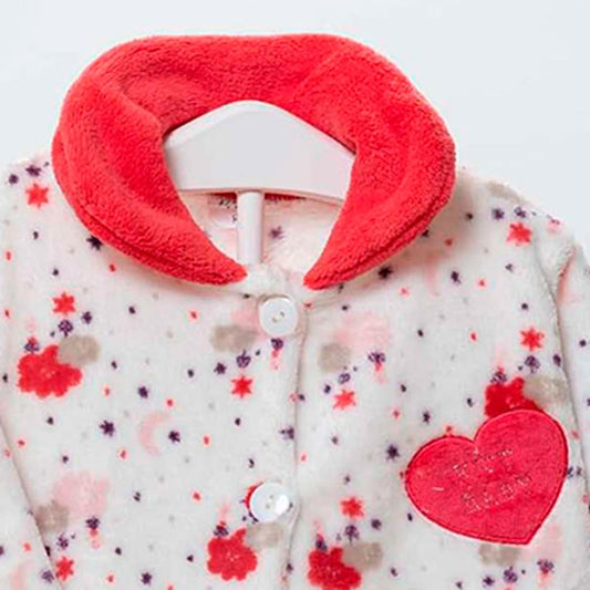 Bata de coralina para bebé KINANIT ESTAMPADA CON CORAZÓN 8309