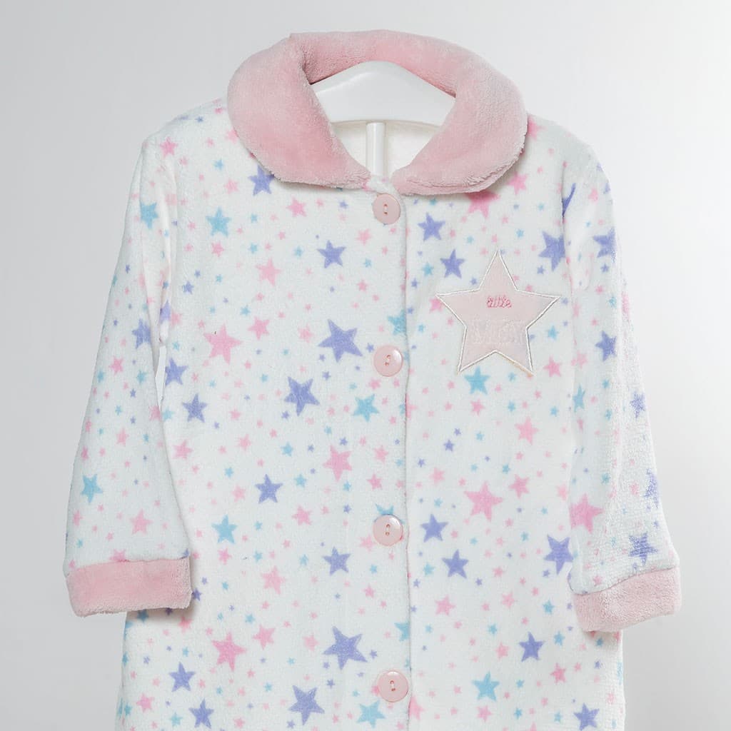 Roupão de Banho KINANIT Baby Coral Fleece com Estampado Coração 8309