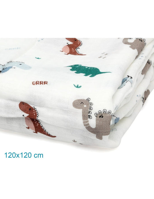 Mousseline de bambou pour bébé verte 120x120 cm KIOKIDS 521005305