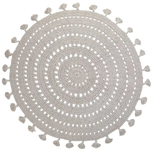 Alfombra infantil de algodón crochet NILA GRIS PERLE