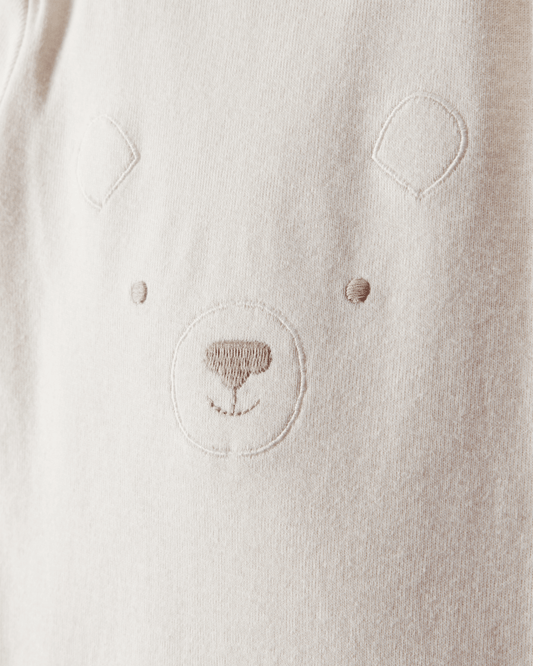 Pack cuatro piezas body manga larga con diseño de oso malva