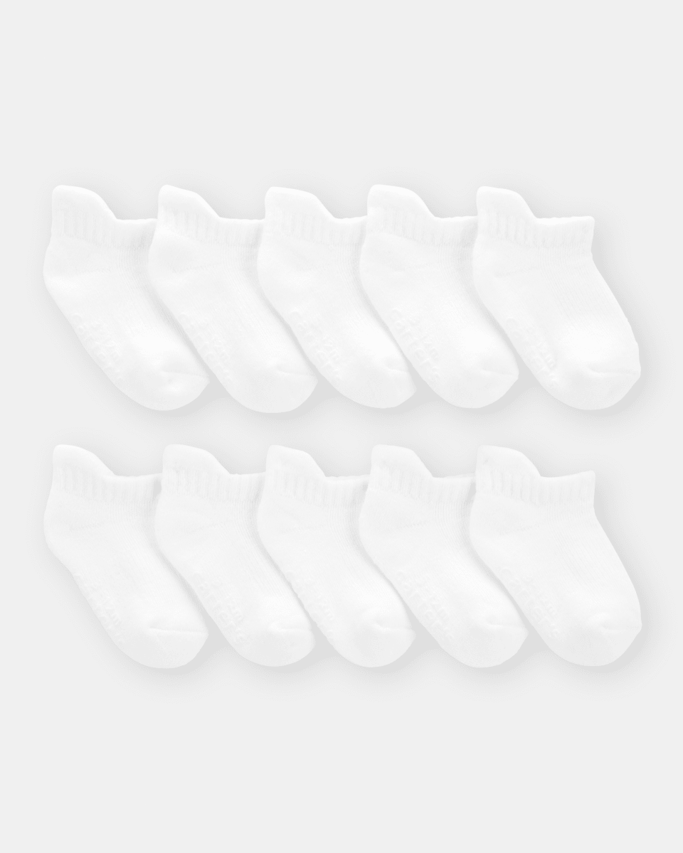 Pack diez pares de calcetines invisibles de algodón, blancos