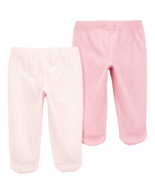 Pack dos pantalones algodón rosados