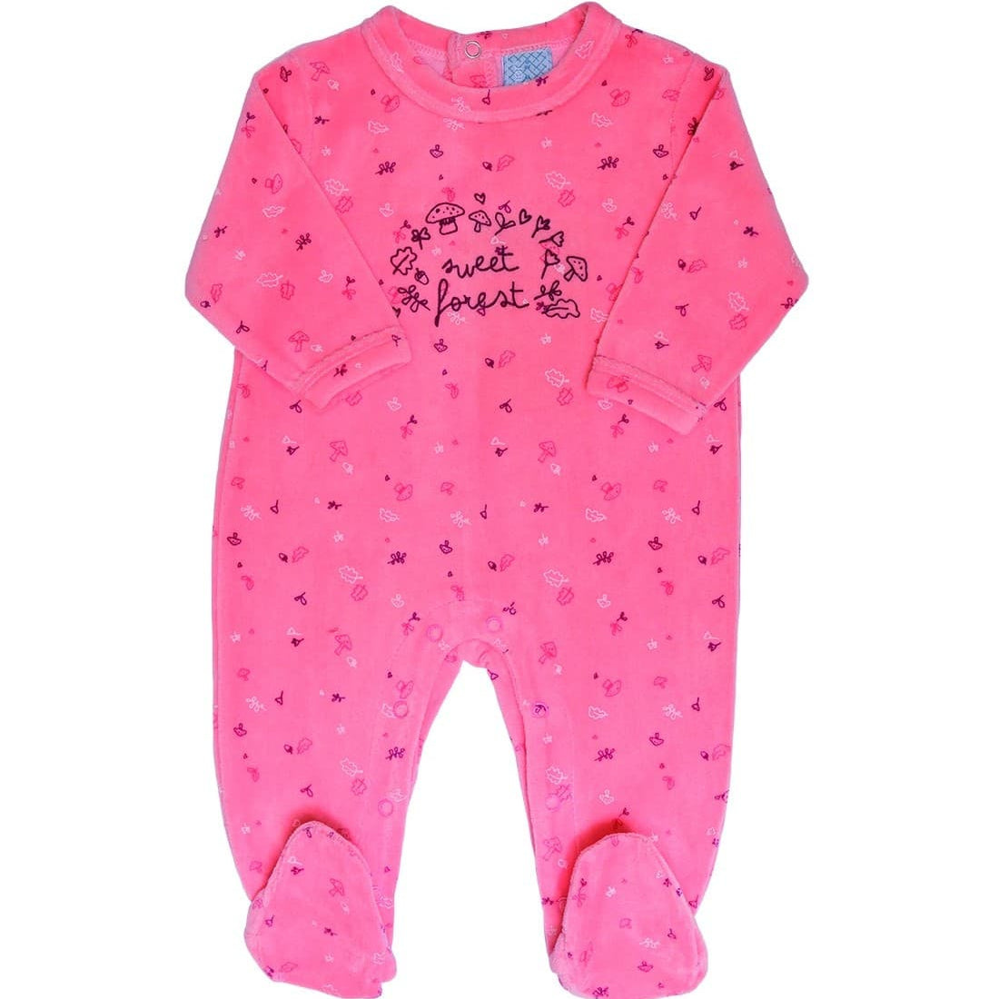 Macacão Muslher veludo rosa bebé 521151605 Doçura e aconchego para o seu pequeno