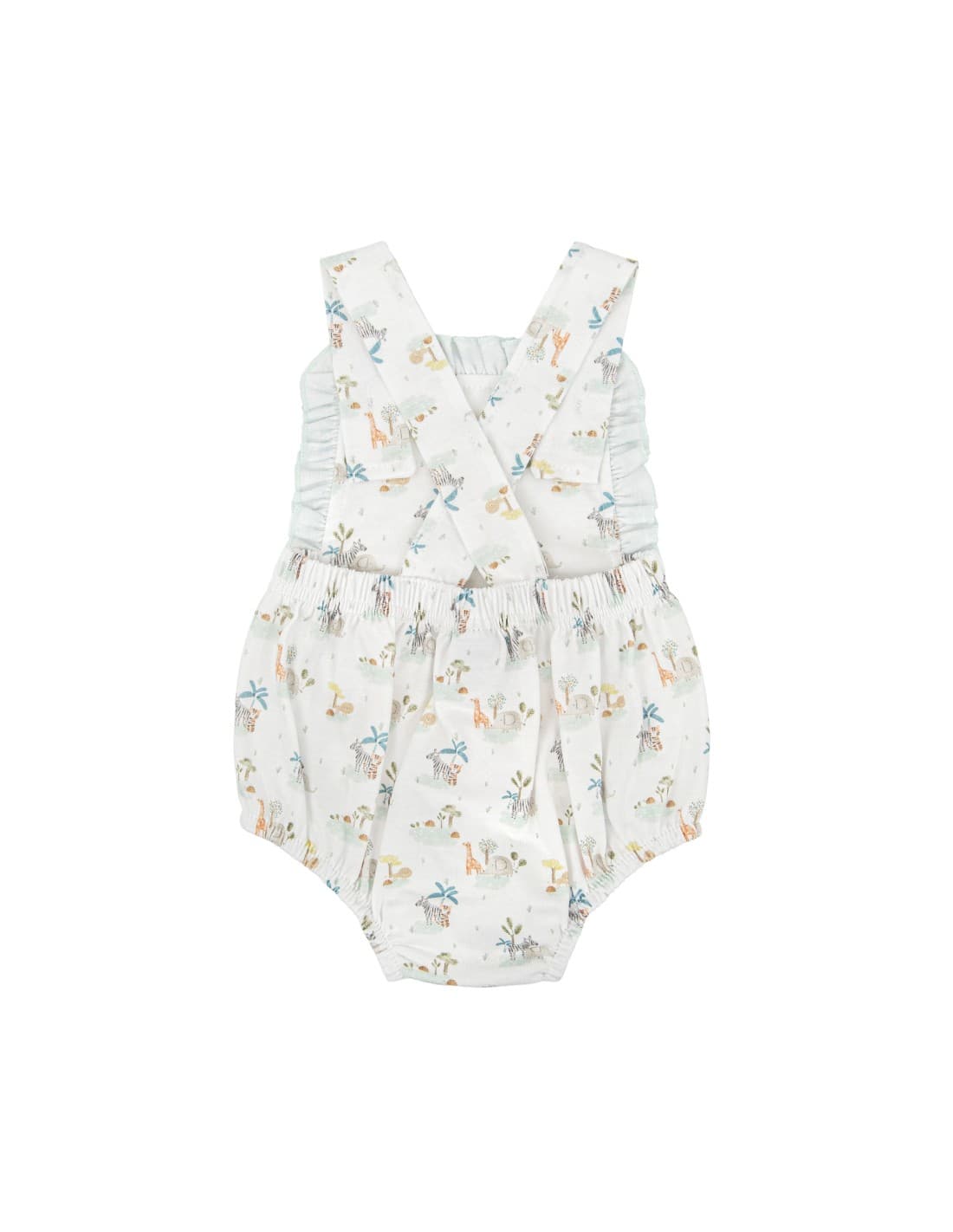 Pelele de bebé de tirantes BABIDÚ con volantes y estampado infantil AVENTURA 621033222