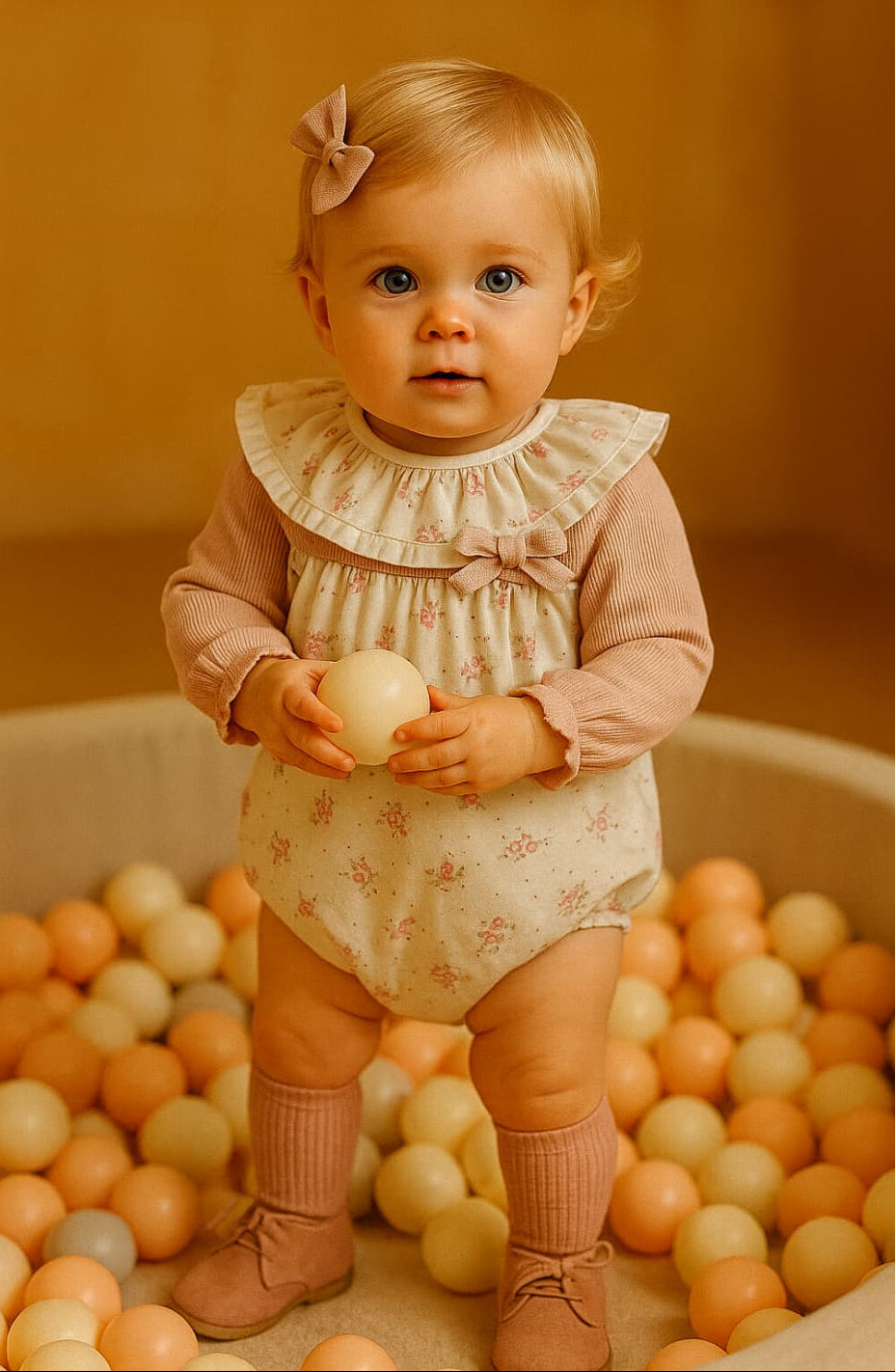 Sapo de cerimónia para bebé com faixa rosa – Baby-Ferr 25200