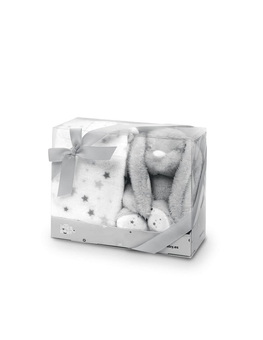 INTERBABY 421100019 Peluche et couverture Lapin étoile