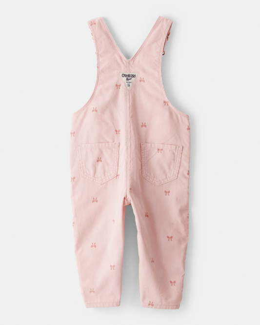 Peto de pana con lazo estampado rosa