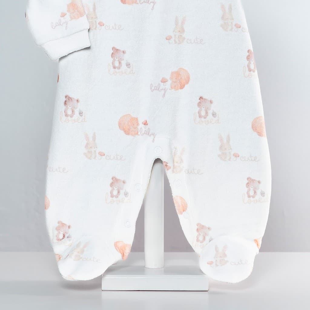 Pelele bebé estampado manga larga Privata animalitos del bosque PV25012