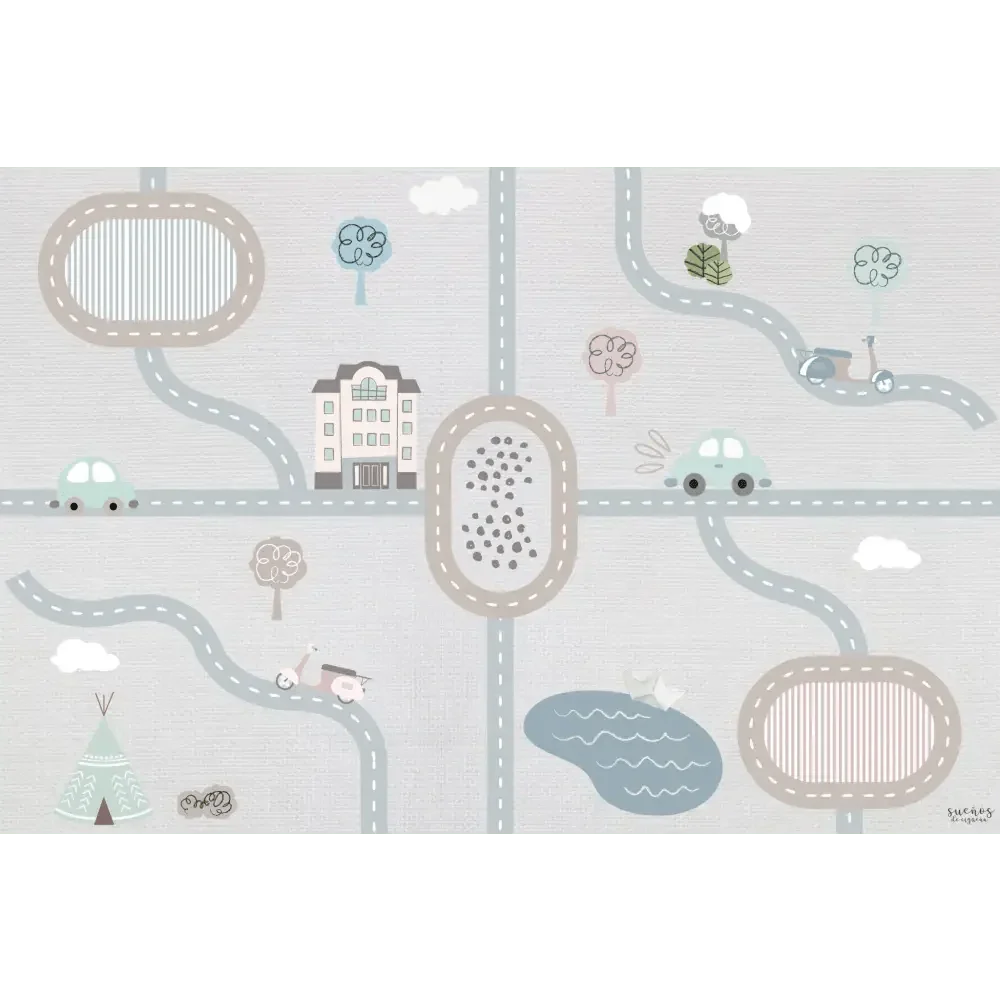 Alfombra Vinilica 120x160 Mod. CITY - SUEÑOS DE CIGUEÑA