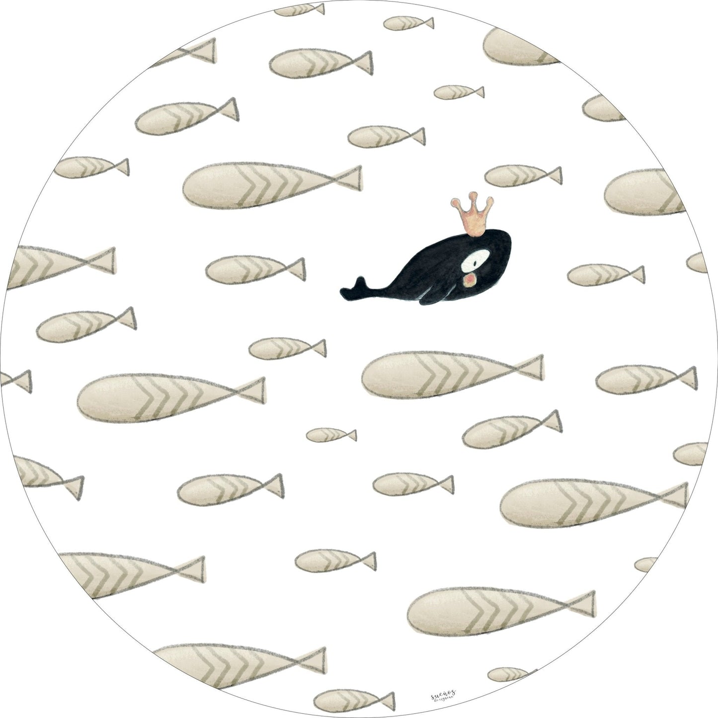 Alfombra Vinilica BALLENAS 95cm diametro