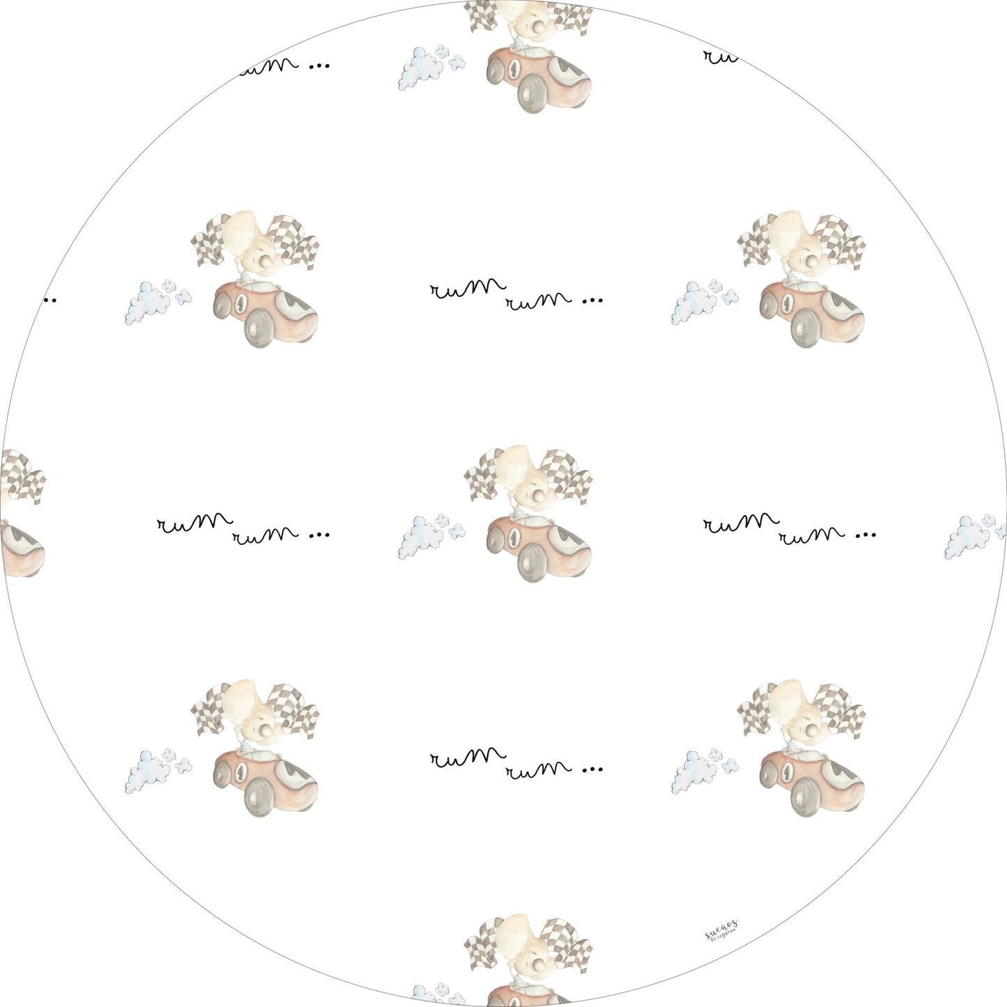 Alfombra Vinilica COCHE DE CARRERAS 95cm diametro