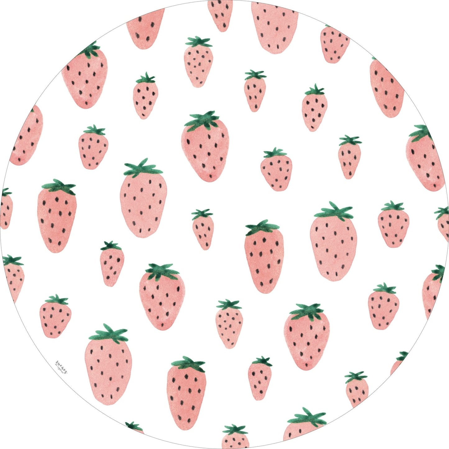 Alfombra Vinilica FRESAS 95cm diametro