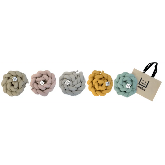 Trenza Protector de Cuna 180cm GRIS