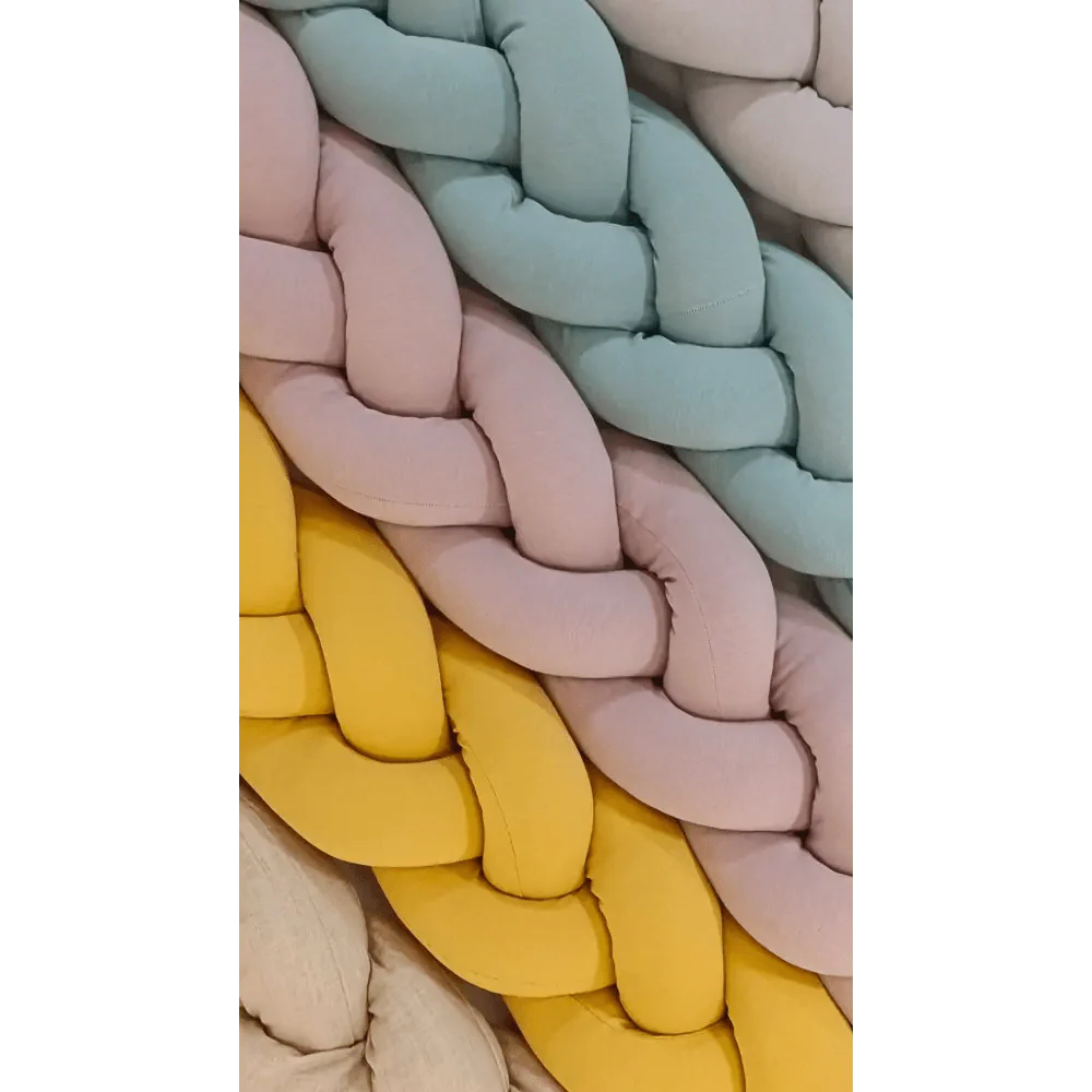 Trenza Protector de Cuna 210cm BEIGE Muselina