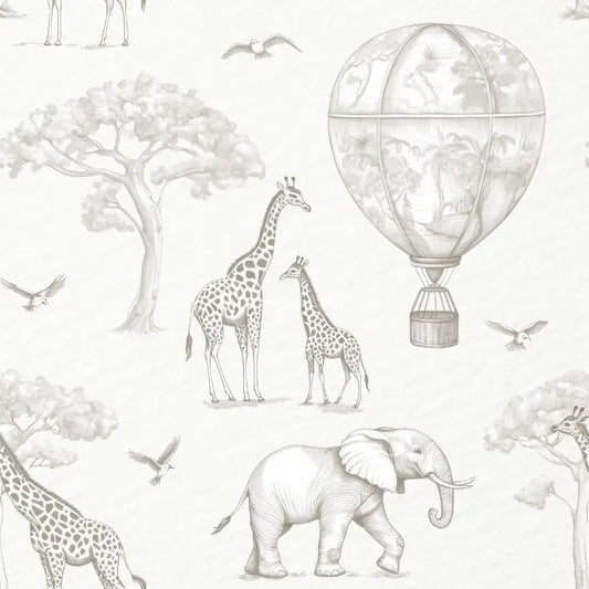 Papel Pintado Infantil Jirafas & Globos