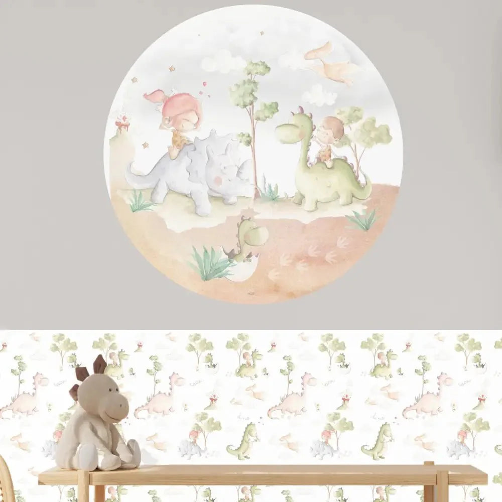 Vinilo Circle Ø95cm "DINOSAURIOS"