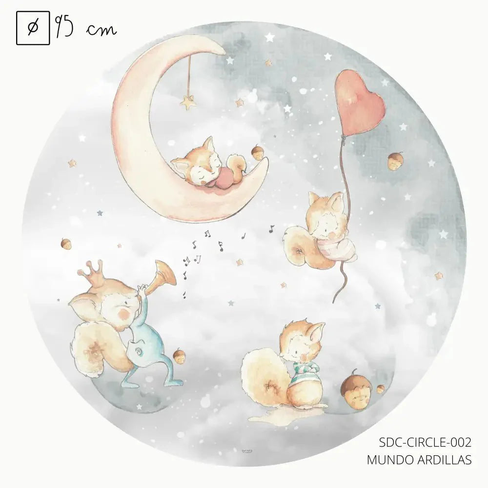 Vinilo Circle Ø95cm "MUNDO ARDILLAS"