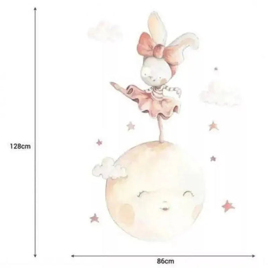 Vinilo de Tela Infantil BAILANDO EN LA LUNA