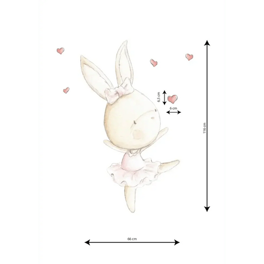 Vinilo de Tela Infantil Conejita Bailarina DANCE RABBIT 01