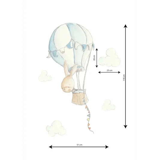 Vinilo de Tela Infantil - Conejo en Globo RABBIT IN BALLOON