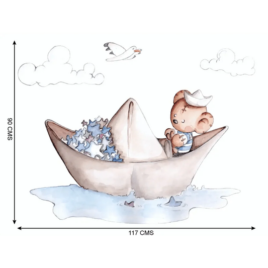 Vinilo Decorativo Infantil BARQUITO DE PAPEL - SUEÑOS DE CIGUEÑA