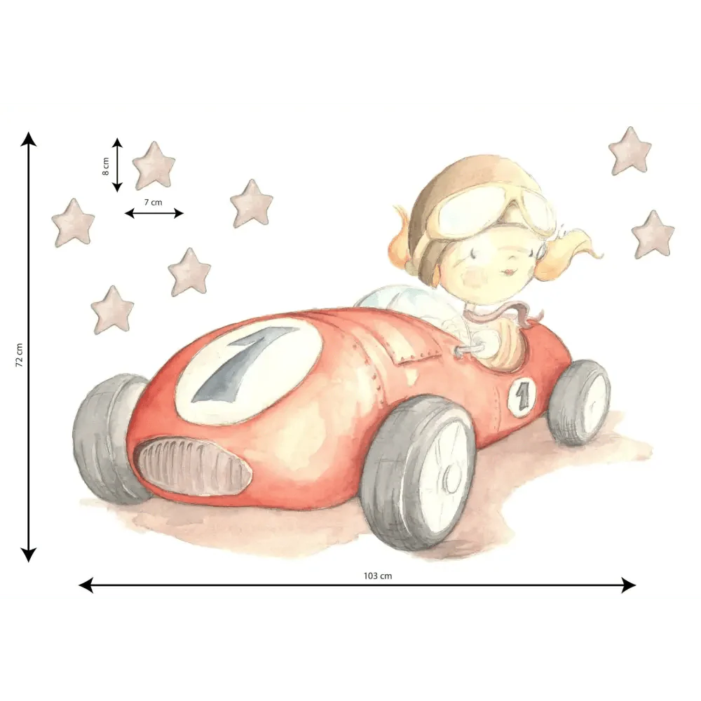 Vinilo Decorativo Infantil Coche FAST CAR - SUEÑOS DE CIGUEÑA