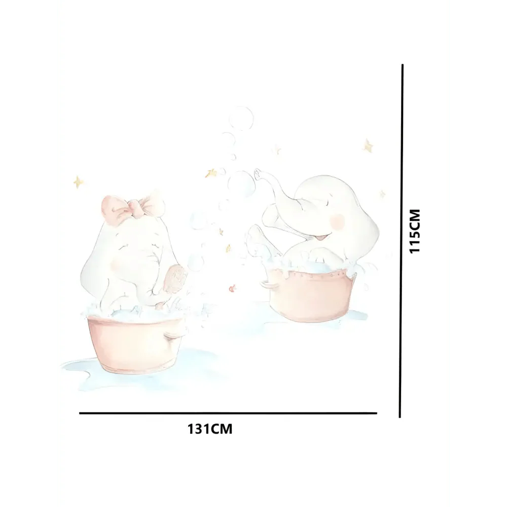 Vinilo Decorativo Infantil ELEFANTITOS AL BAÑO - SUEÑOS DE CIGUEÑA