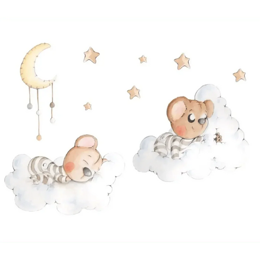Vinilo Decorativo Infantil ENTRE NUBES - SUEÑOS DE CIGUEÑA