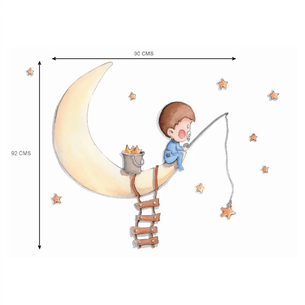 Vinilo Decorativo Infantil PESCANDO EN LA LUNA