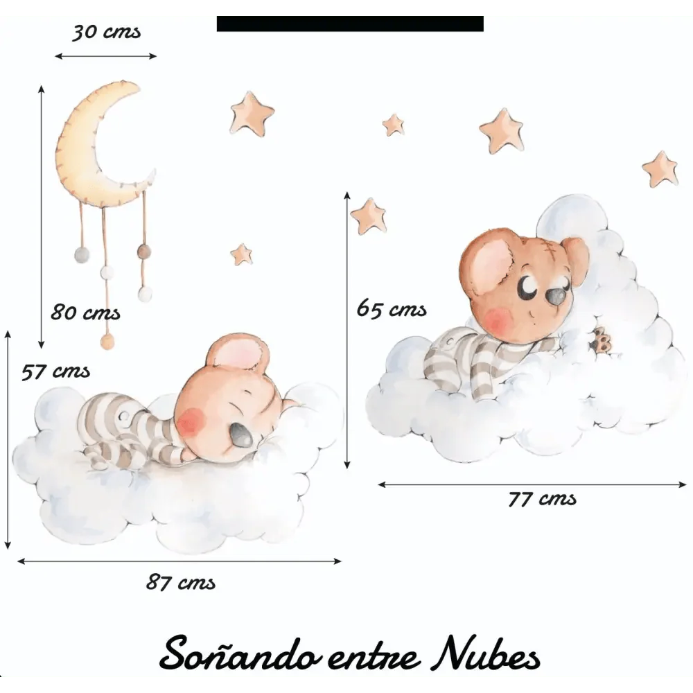 Vinilo Decorativo Infantil SOÑANDO ENTRE NUBES