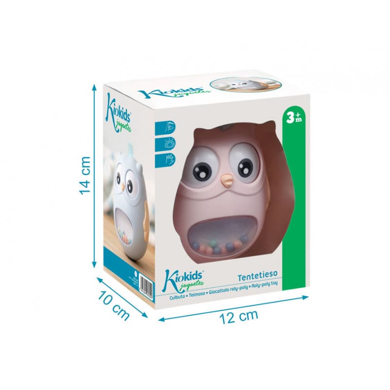 Tentetieso Búho Rosa 15×11 cm – Kiokids 211103030