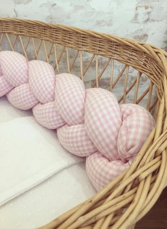 Trenza Nido Protectora para cuna y cama CUADROS VICHY (colores a elegir)