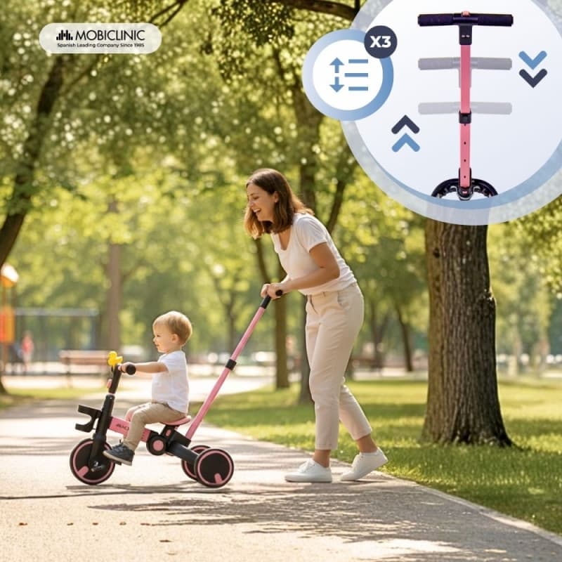 Triciclo rosa evolutivo 5 en 1 Chase Mobiclinic – Crece con tu hijo MM-00210/09-RS