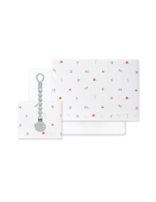 Tríptico de cuna bebé con diseño granja y koala INTERBABY 621003348 – Juego de sábanas suave y divertido