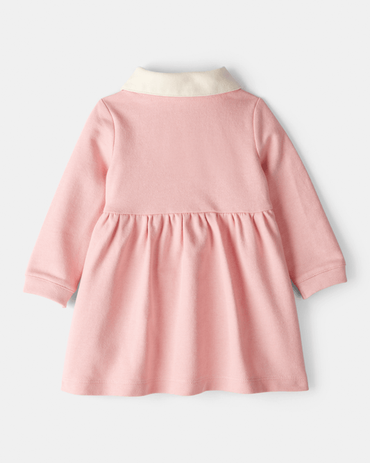 Vestido algodón con diseño rosa