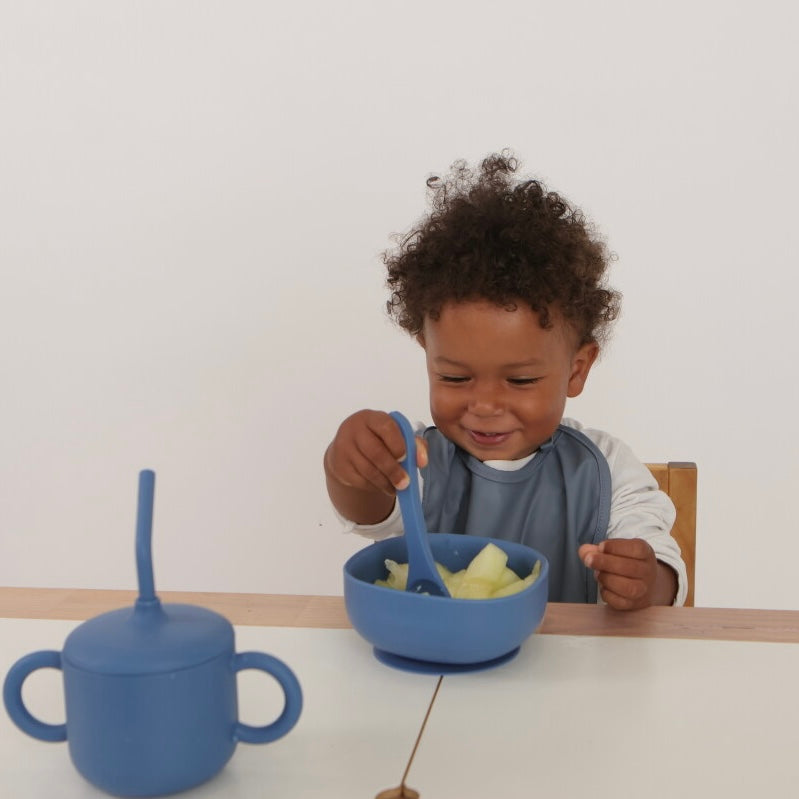 Vajilla BLW Blue 9 Piezas de Silicona orgánica con ventosas Nenina & Co