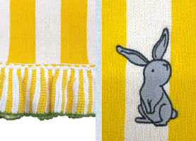 Manta 100% algodón - Cute Bunny Stripes