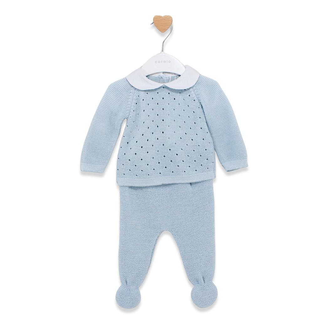 Conjunto jersey cuello y polaina para bebé tejido dralón CORALO 1010PE10