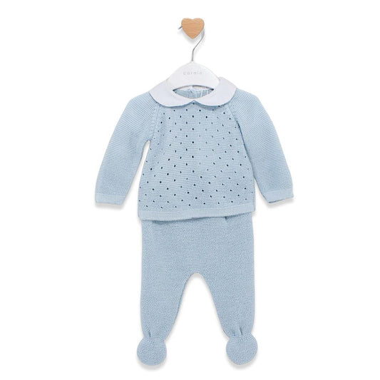 Conjunto jersey cuello y polaina para bebé tejido dralón CORALO 1010PE10