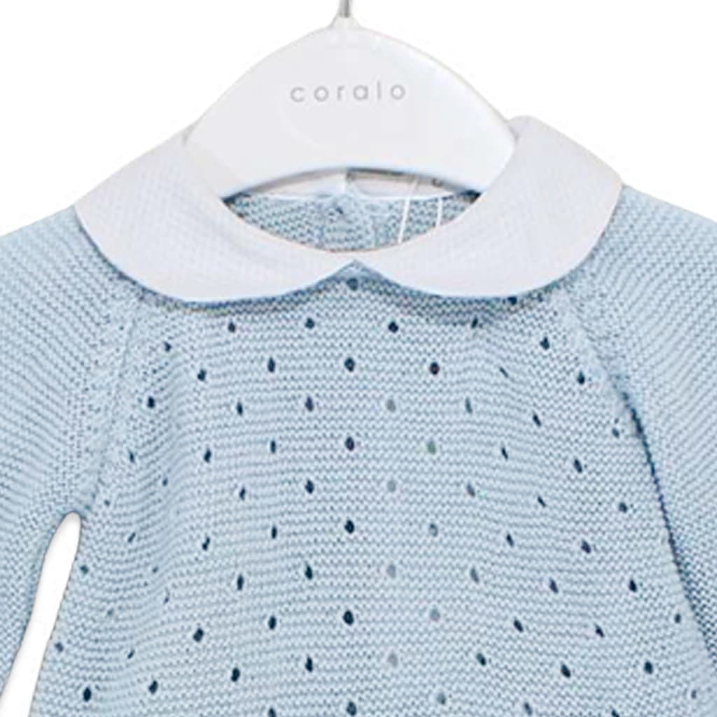 Conjunto jersey cuello y polaina para bebé tejido dralón CORALO 1010PE10