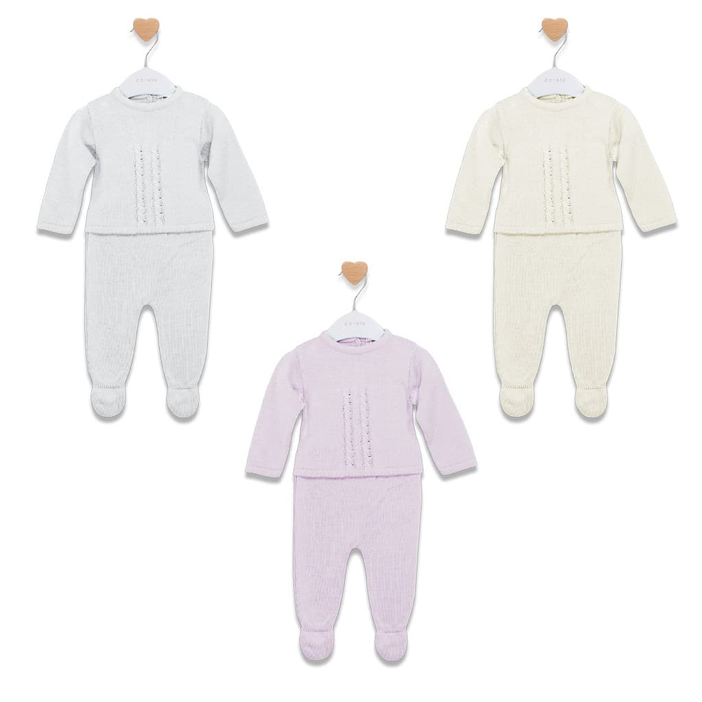 Conjunto jersey y polaina para bebé tejido dralón CORALO 1010PE11