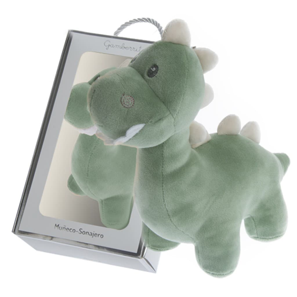 Peluche sonajero dinosaurio suave Gamberritos 10905 – Estímulo, ternura y diversión para el bebé