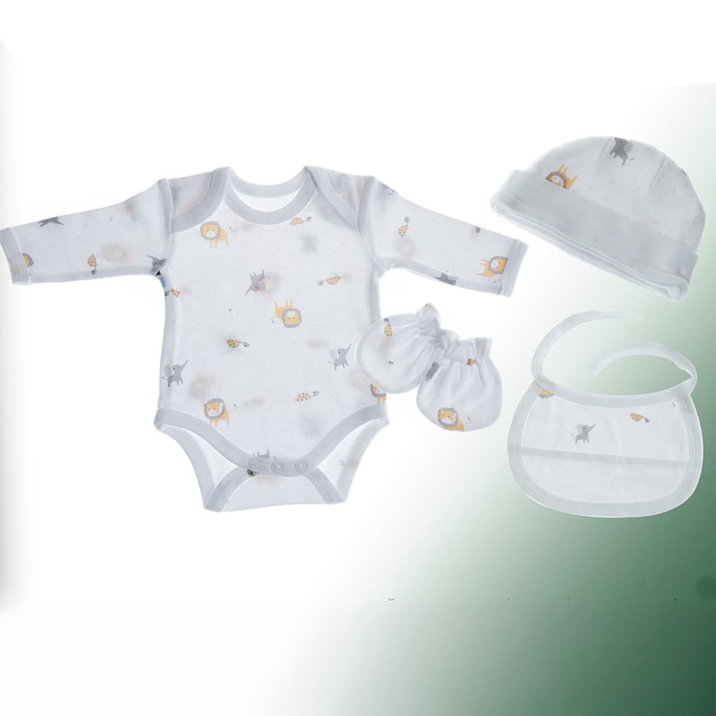 Estuche de regalo para bebé recién nacido GAMBERRITOS 4 piezas Animalitos topos 10910