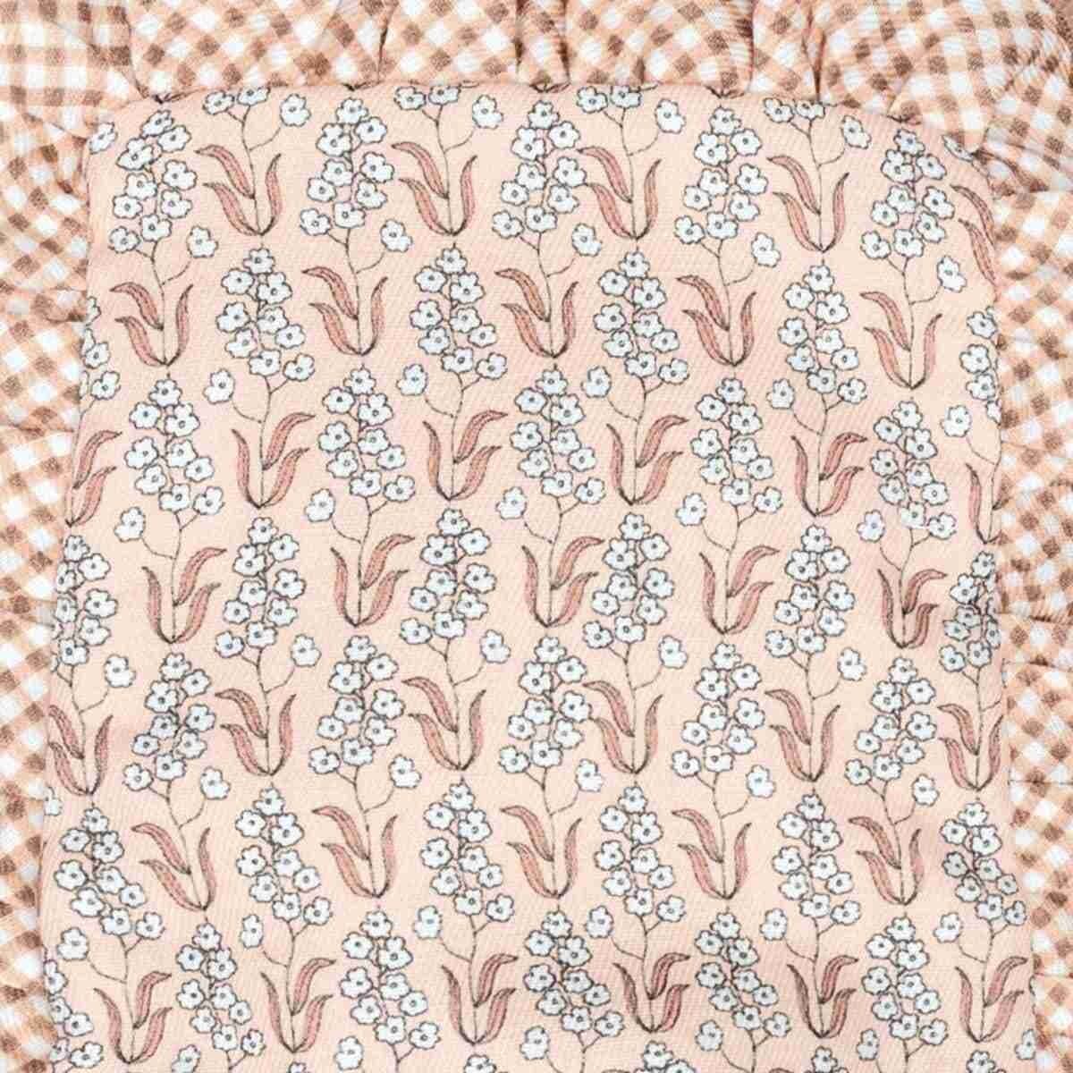 Peto para bebé niña de algodón floral con volantes y cuadros vichy Calamaro Meis 621132578 (Modelo 32578)